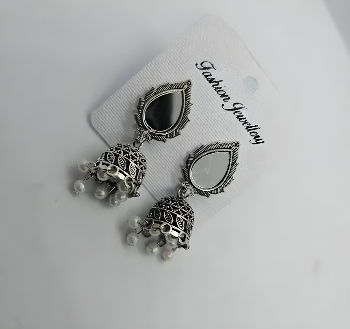 Stylish oxidized silver plated Jhumkas set of 3 pairs earring for girls & women