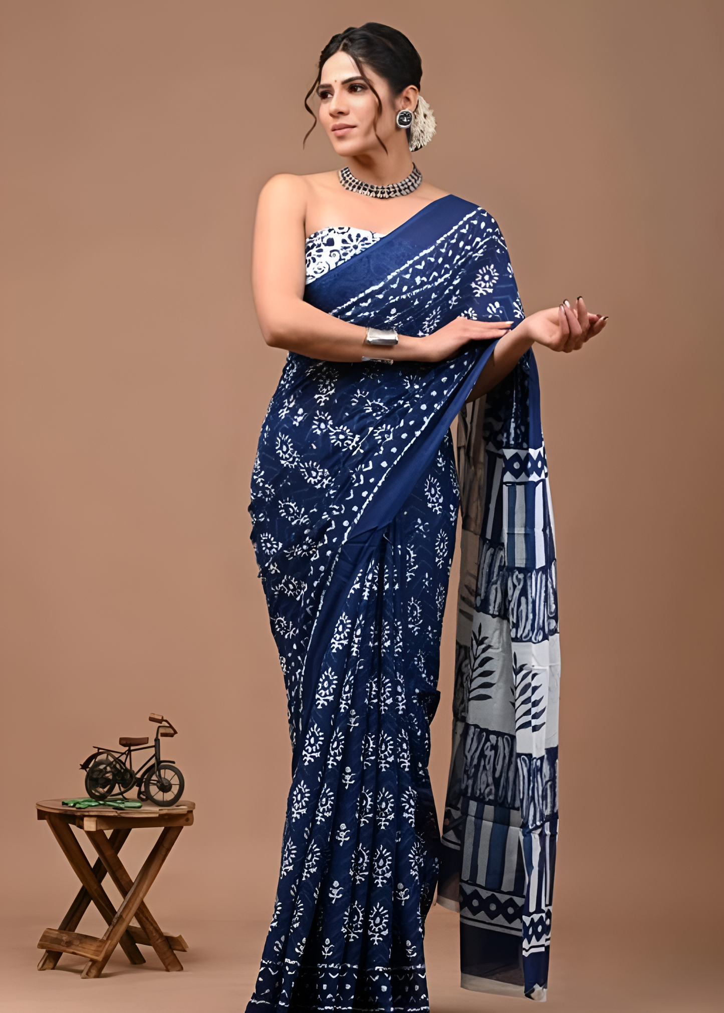 Jaipuri Hand Block Printed Soft Cotton Mulmul Saree