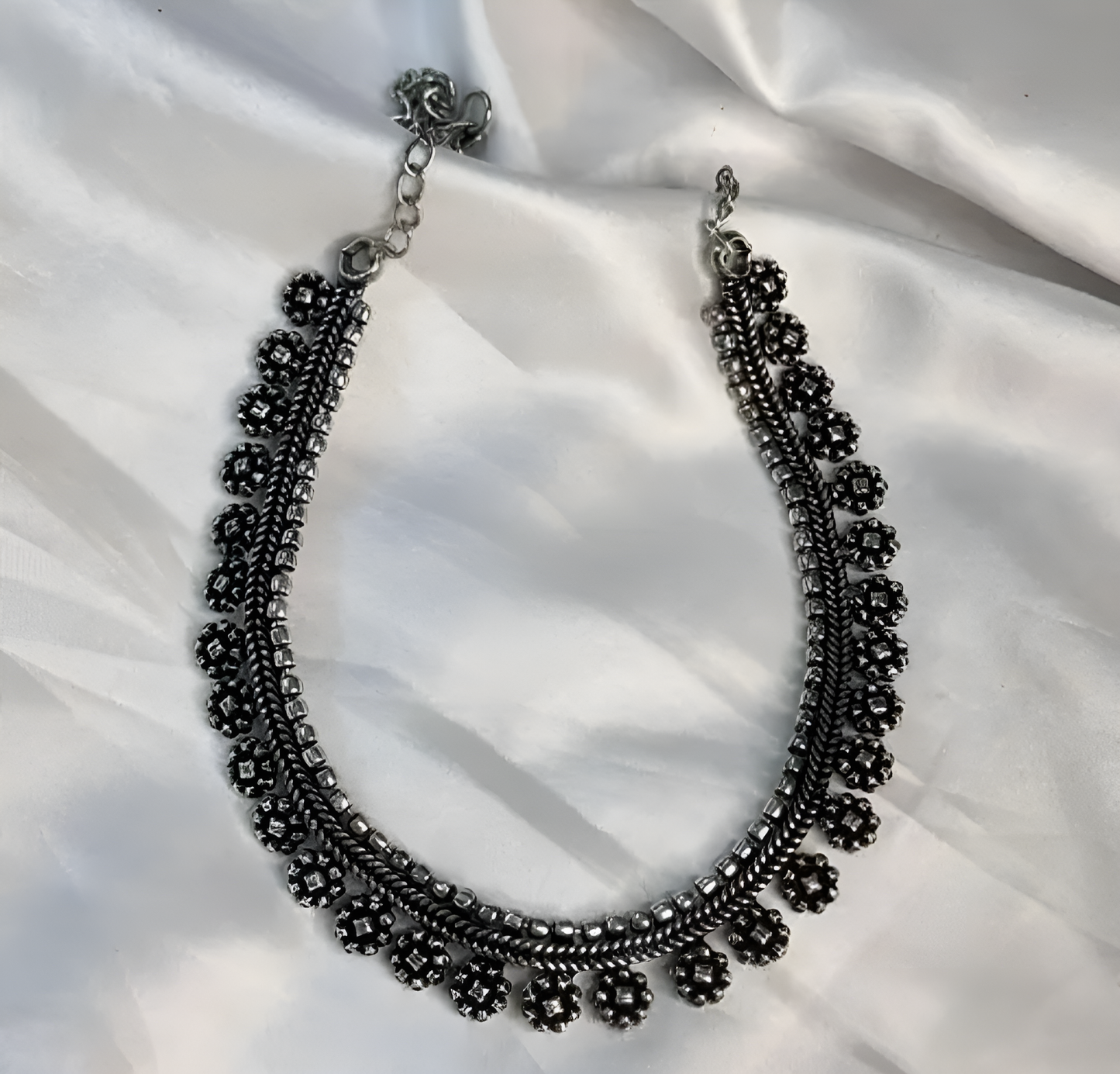 silver oxidise necklace for women and girls