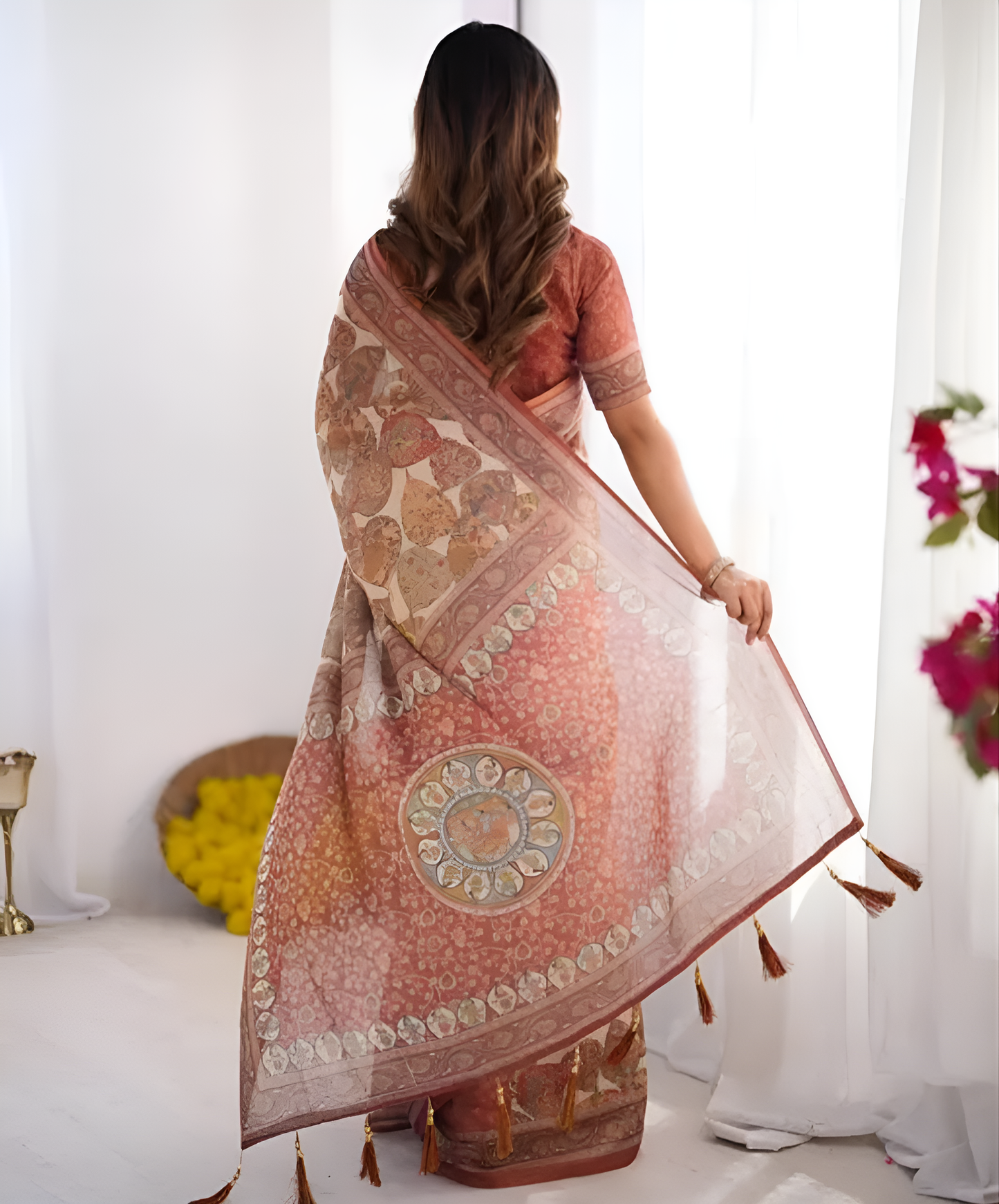 Trendy Handloom Cotton Saree with Tassels | Printed Saree for Daily Wear