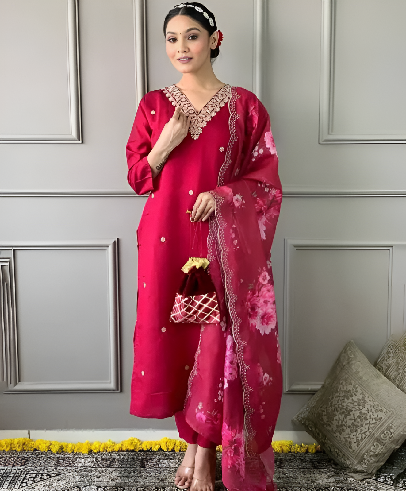 Latest new kurti duptta and bottom set for women